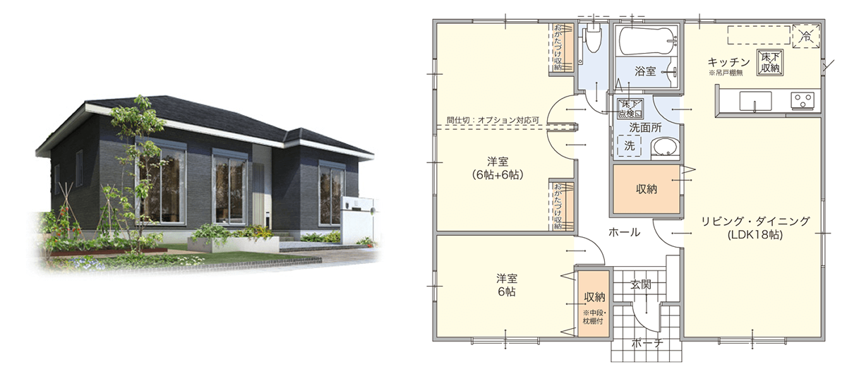 小さい平屋 500万円からのローコストな平屋の間取り ローコスト住宅