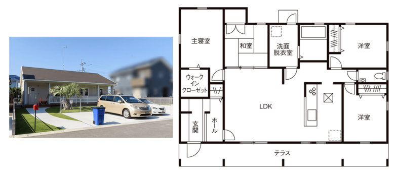 「タマホーム」の平屋の間取り図画像（4LDK・29.1坪）