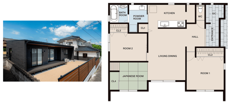 「ジブンハウス」の平屋の間取り図画像（3LDK＋SIC・25.6坪）