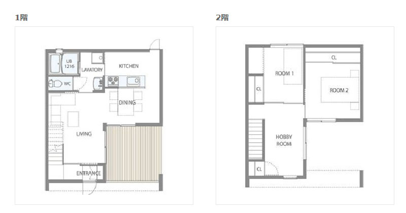 1000万円の家「スタイリッシュな住宅」間取り図