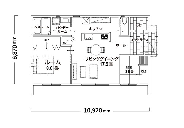 ジブンハウスのFシリーズ「間取り図」